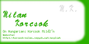 milan korcsok business card